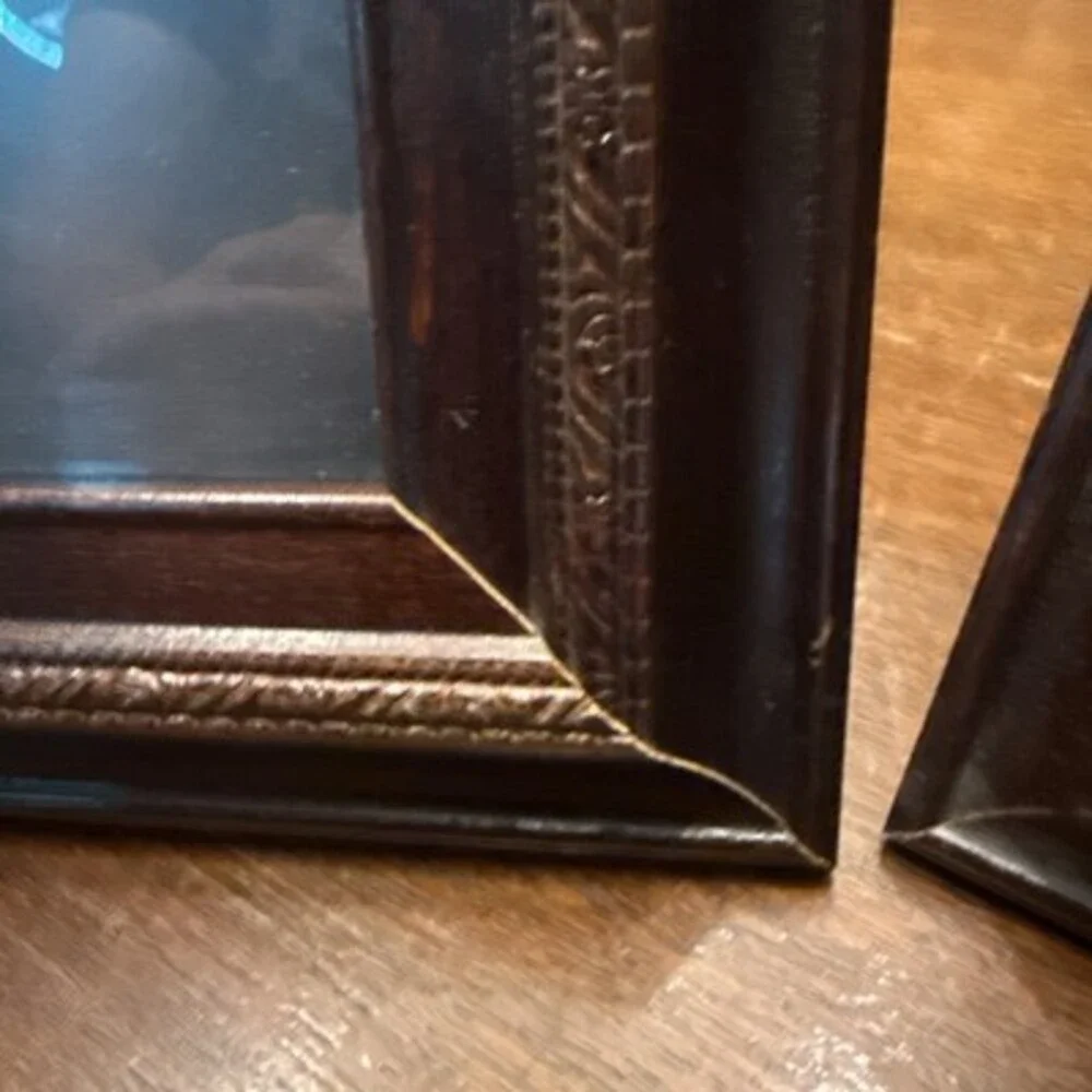 Vintage Olan Mills 5”x7” Solid Wood Picture Frames Set Of 2